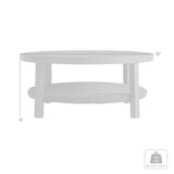 Cayman - Black Aluminum Outdoor Round Conversation Table With Wicker Shelf