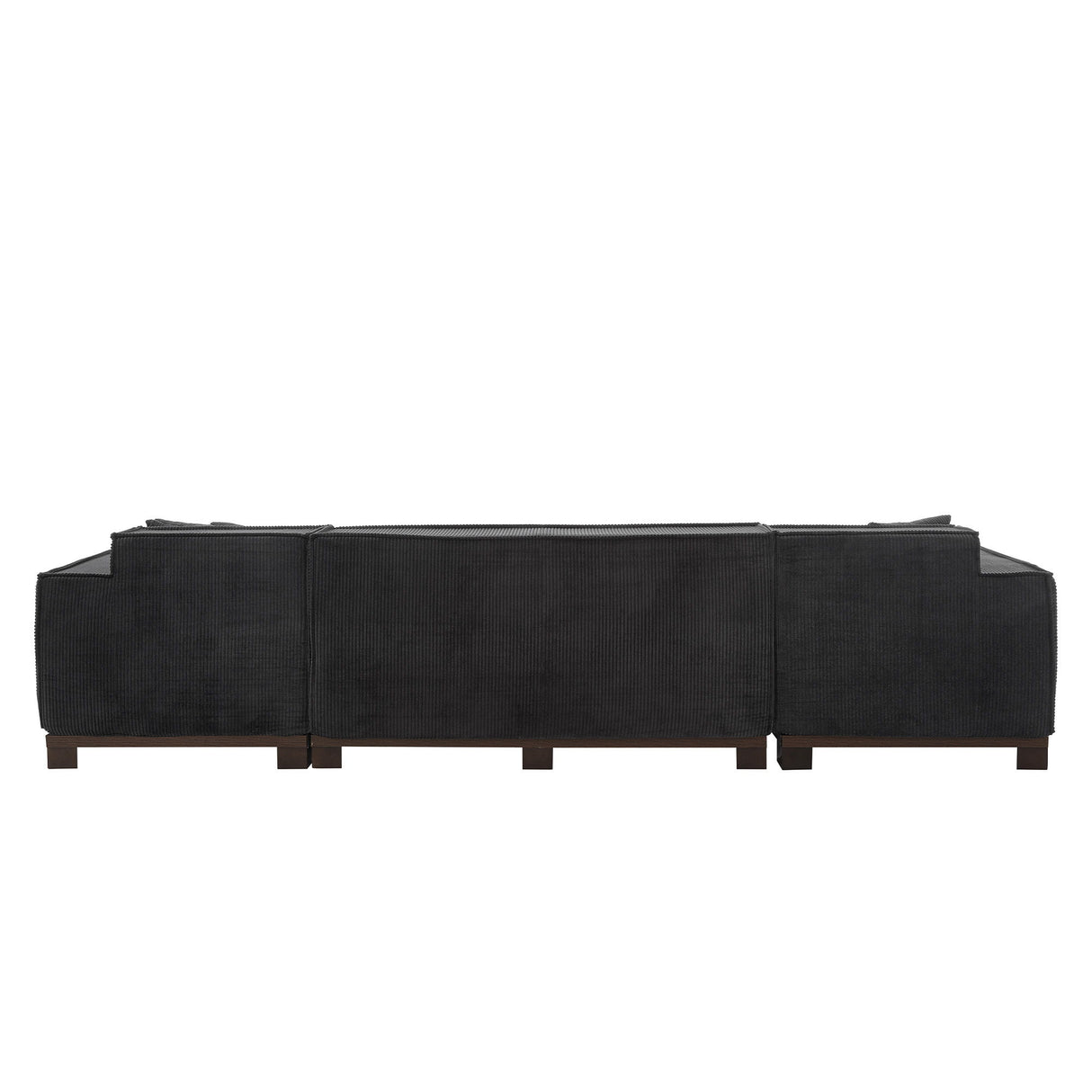 U-Shaped Sectional Sofa With RGB LED Light Strip And 6 Pillows
