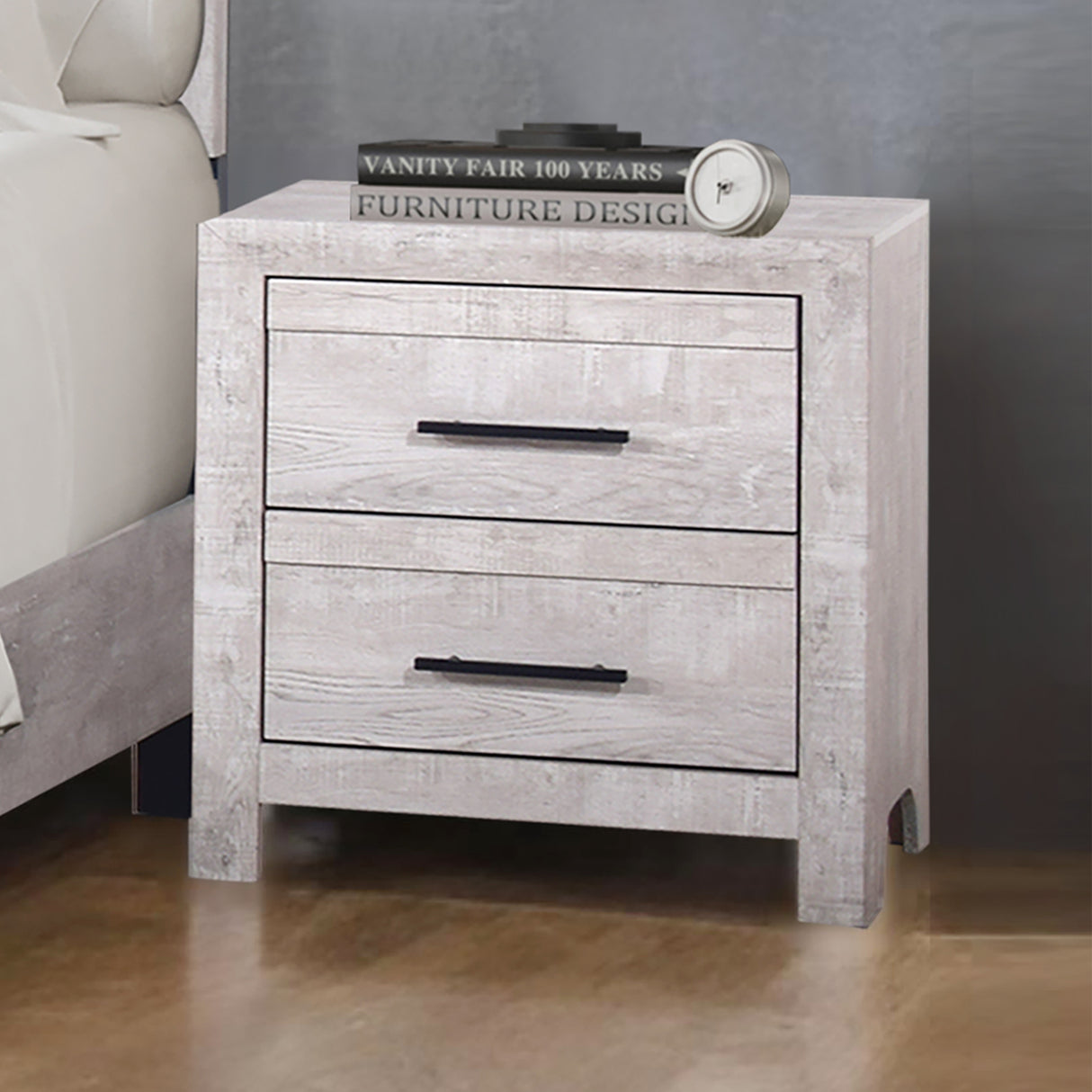 Biscayne Driftwood 2-Drawer Nightstand with English Dovetail