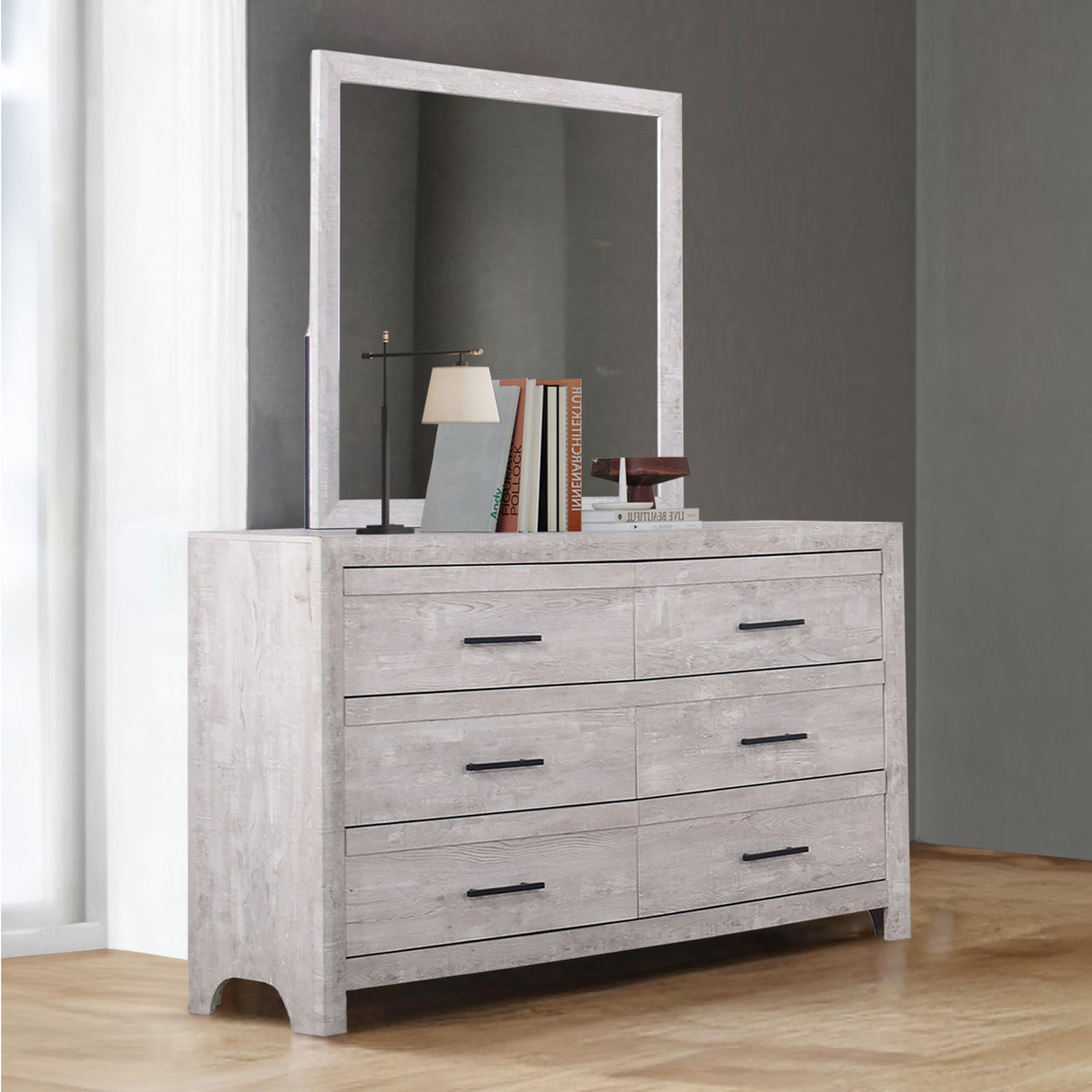 Biscayne Driftwood Square Bedroom Dresser Mirror