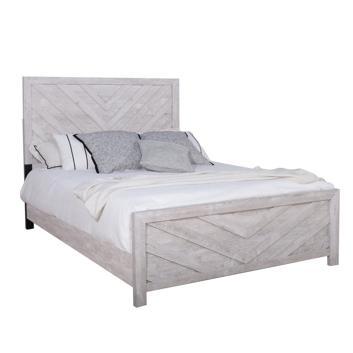Biscayne Eastern King Bed Headboard, Footboard, and Slats - Driftwood