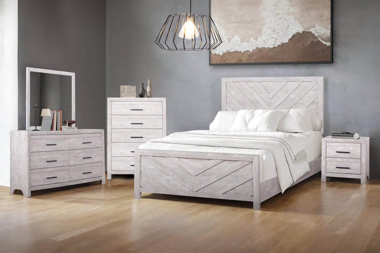 Biscayne Driftwood Queen Headboard, Footboard, and Slats