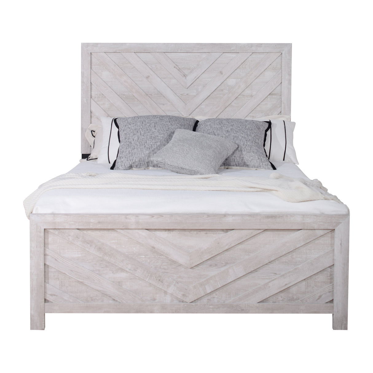 Biscayne Driftwood Queen Headboard, Footboard, and Slats