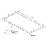 52x27-Inch Clear Tempered Glass Rectangle Table Top, 6mm