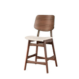 Oscar Mid-Century Counter Height Chair with Natural Cushion - Walnut