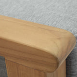 24" Natural Gray Outdoor Patio Teak Wood Ottoman