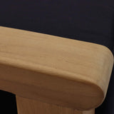 24" Natural Navy Outdoor Patio Teak Wood Ottoman