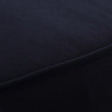 24" Natural Navy Outdoor Patio Teak Wood Ottoman