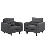 36 Inch Upholstered Fabric Button Tufted Armchair Set of 2