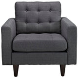 36 Inch Upholstered Fabric Button Tufted Armchair Set of 2