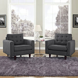 36 Inch Upholstered Fabric Button Tufted Armchair Set of 2