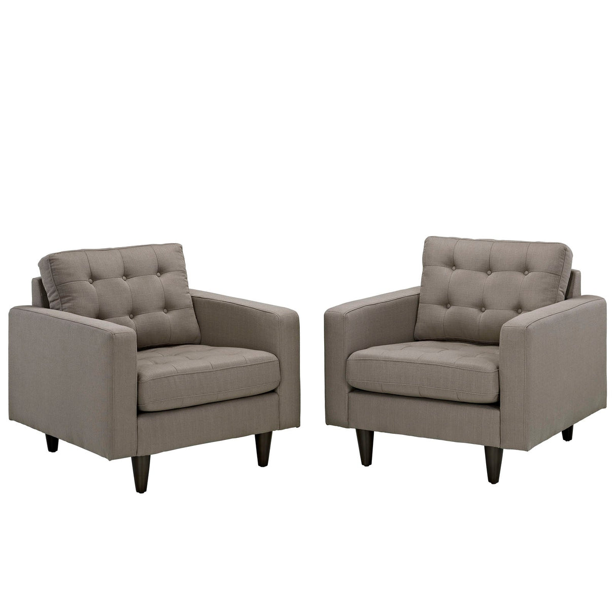 36 Inch Upholstered Fabric Button Tufted Armchair Set of 2