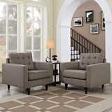 36 Inch Upholstered Fabric Button Tufted Armchair Set of 2
