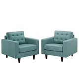 36 Inch Upholstered Fabric Button Tufted Armchair Set of 2