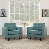 36 Inch Upholstered Fabric Button Tufted Armchair Set of 2