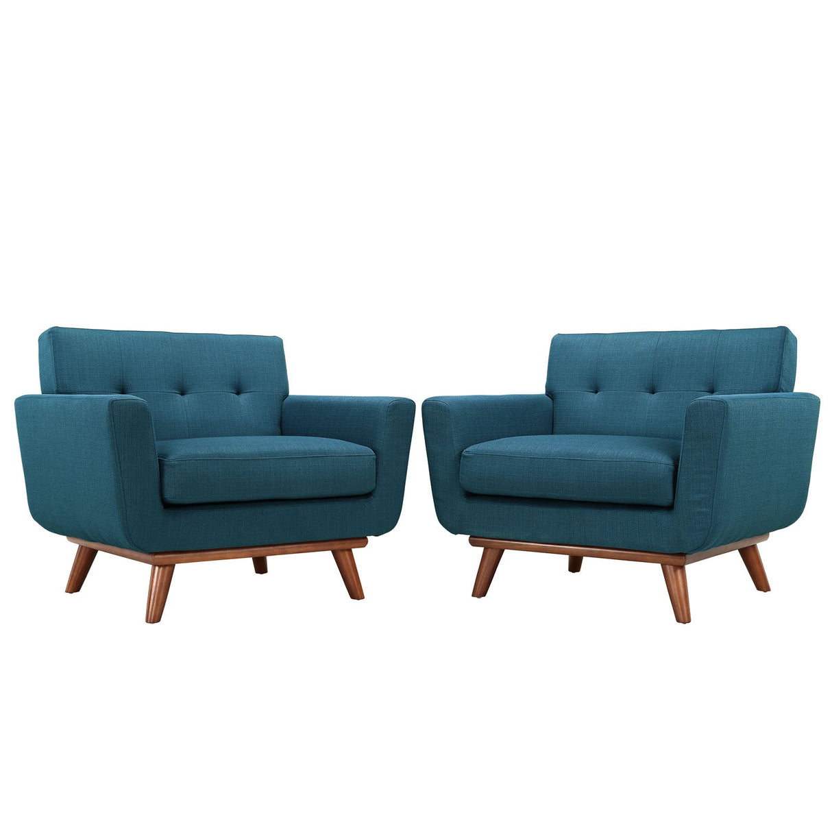 33 Inch Upholstered Fabric Button Tufted Armchair Set of 2