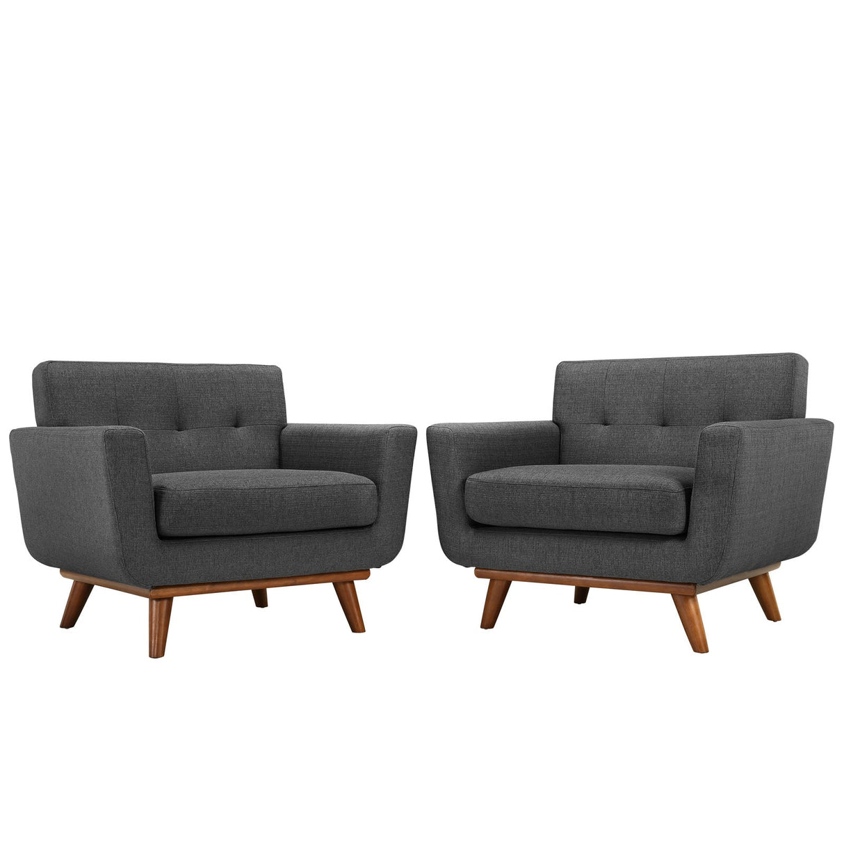 33 Inch Upholstered Fabric Button Tufted Armchair Set of 2