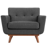 33 Inch Upholstered Fabric Button Tufted Armchair Set of 2