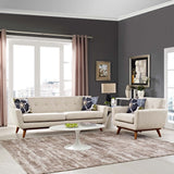 2 Piece 123" Gently Sloping Curved Upholstered Armchair and Sofa Set