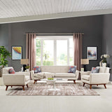 3 Piece 123" Gently Sloping Curved Upholstered Armchairs and Sofa Set
