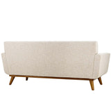 2 Piece 124" Gently Sloping Curved Upholstered Fabric Loveseat and Sofa Set