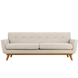 2 Piece 124" Gently Sloping Curved Upholstered Fabric Loveseat and Sofa Set