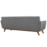 2 Piece 124" Gently Sloping Curved Upholstered Fabric Loveseat and Sofa Set