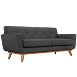3 Piece 124" Gently Sloping Curved Upholstered Fabric Sofa Loveseat and Armchair Set