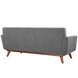3 Piece 124" Gently Sloping Curved Upholstered Fabric Sofa Loveseat and Armchair Set