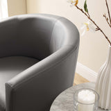 22 Inch Faux Leather Armchair and Ottoman