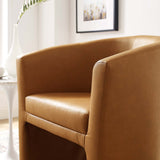 22 Inch Faux Leather Armchair and Ottoman