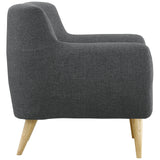 35 Inch Polyester Fabric Armchair in Gray
