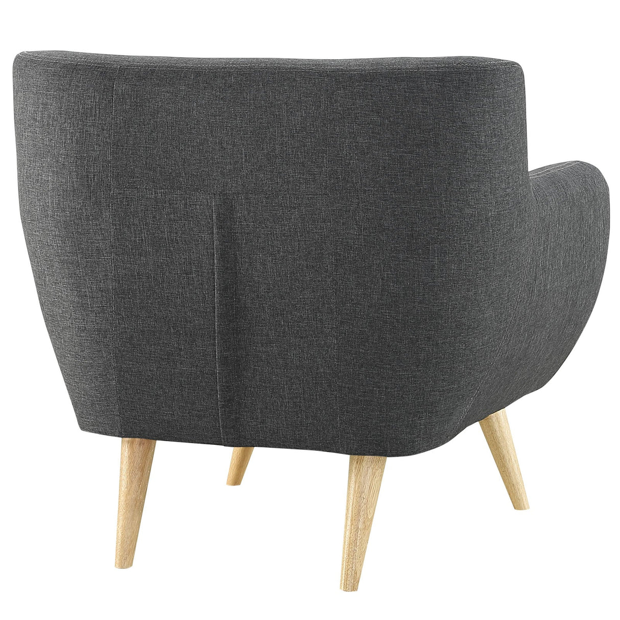 35 Inch Polyester Fabric Armchair in Gray