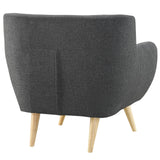 35 Inch Polyester Fabric Armchair in Gray