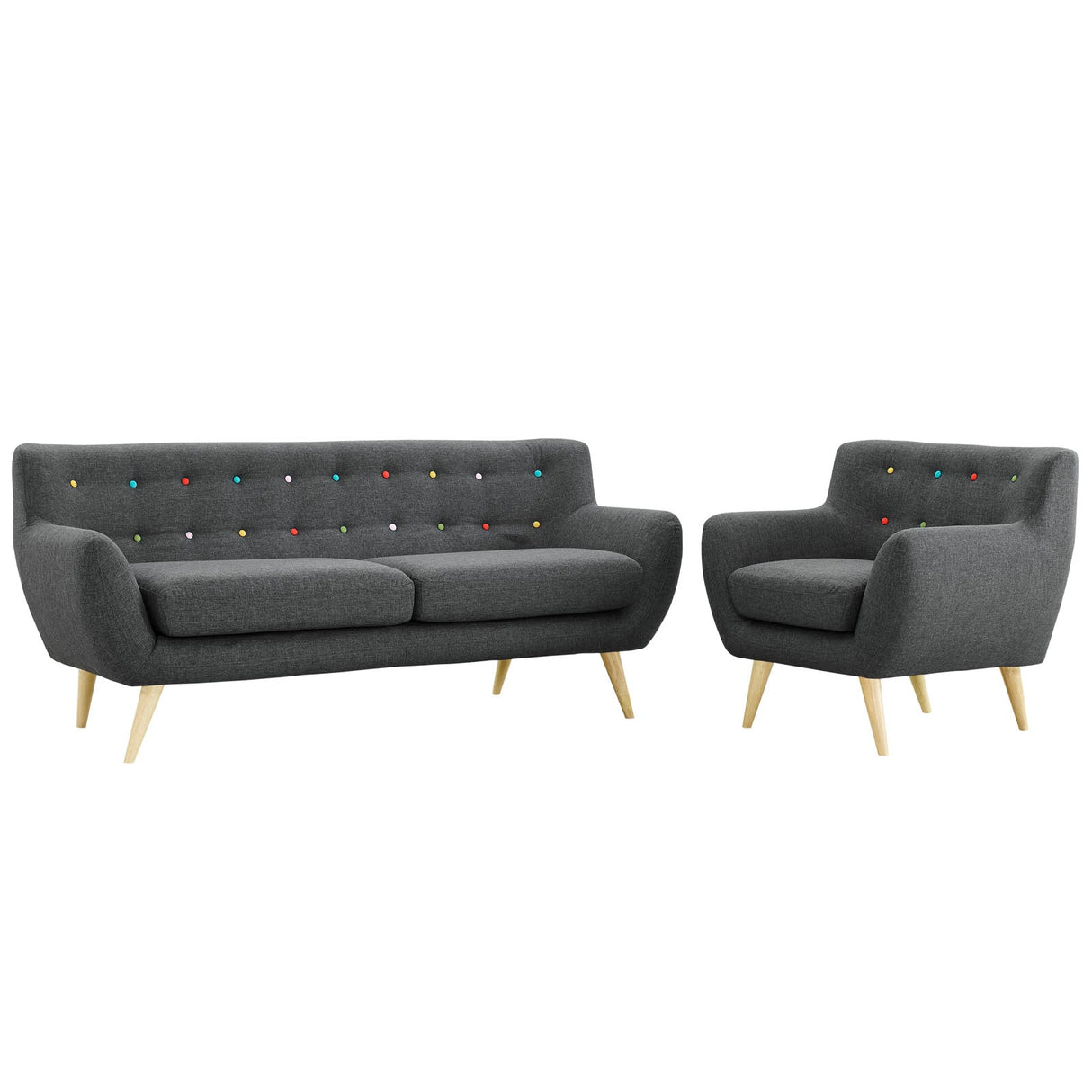 2 Piece 109" Organically Shaped Upholstered Living Room Set