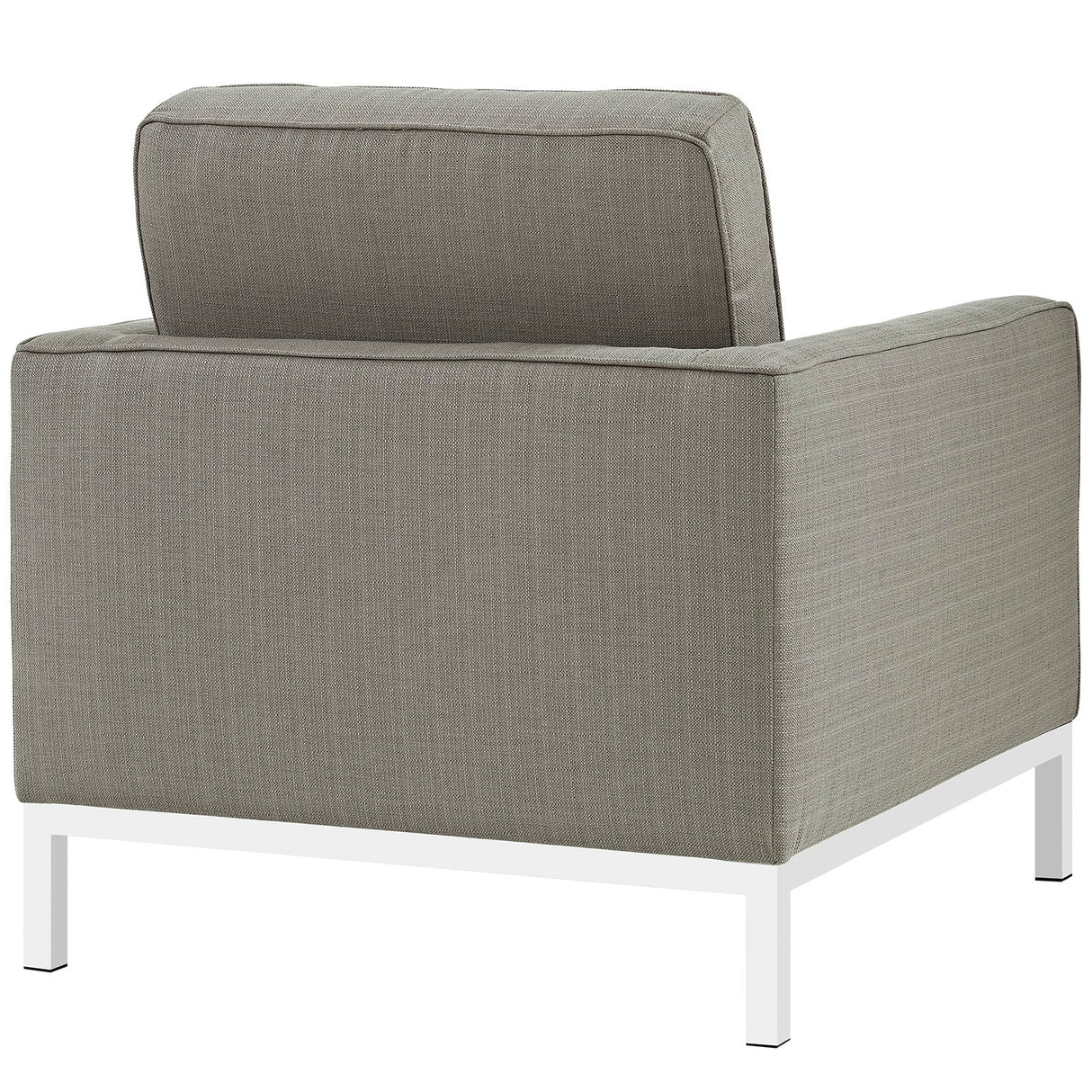 31 Inch Tufted Upholstered Fabric Armchair with Stainless Steel Frame