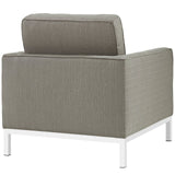 31 Inch Tufted Upholstered Fabric Armchair with Stainless Steel Frame