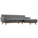 Right-Facing Upholstered Fabric Sectional Sofa - 110 Inch