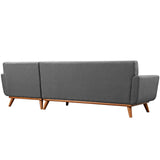 Right-Facing Upholstered Fabric Sectional Sofa - 110 Inch