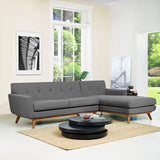Right-Facing Upholstered Fabric Sectional Sofa - 110 Inch