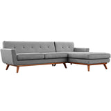 Right-Facing Upholstered Fabric Sectional Sofa - 110 Inch