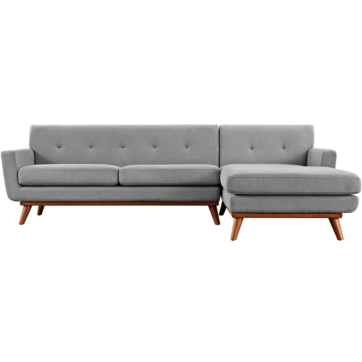 Right-Facing Upholstered Fabric Sectional Sofa - 110 Inch