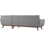 Right-Facing Upholstered Fabric Sectional Sofa - 110 Inch