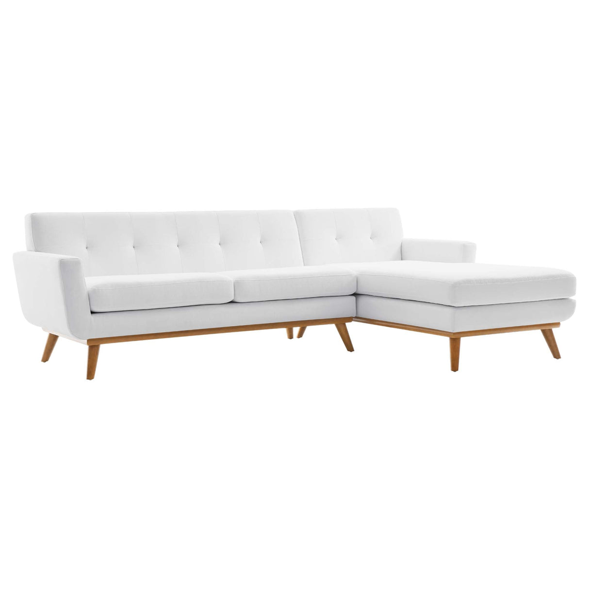 Right-Facing Upholstered Fabric Sectional Sofa - 110 Inch
