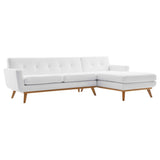 Right-Facing Upholstered Fabric Sectional Sofa - 110 Inch