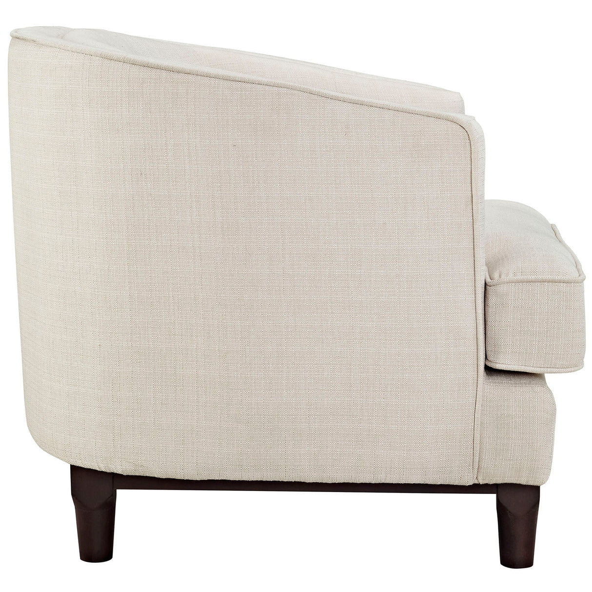 34 Inch Upholstered Fabric Button Tufted Armchair