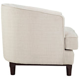 34 Inch Upholstered Fabric Button Tufted Armchair
