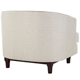 34 Inch Upholstered Fabric Button Tufted Armchair