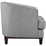 34 Inch Upholstered Fabric Button Tufted Armchair