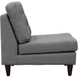 26 Inch Empress Mid-Century Modern Upholstered Fabric Armless Lounge Chair with Deep Button Tufting